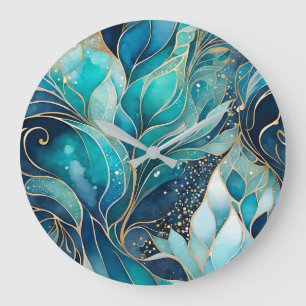Colourful Abstract Ink Art Wall Clock