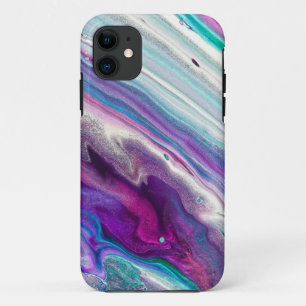 Colourful Abstract Ink Paint Swirl   Custom iPhone 11 Case
