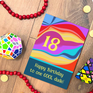 Colourful Abstract Inspirivity Custom  Age Birthda Card