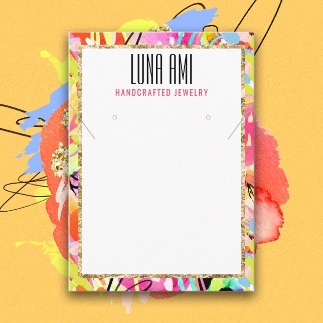 Colourful Abstract Jewellery Necklace Earring Hold Business Card (Creator Uploaded)