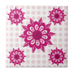 Colourful Abstract Kaleidoscope Flower Pattern Thr Ceramic Tile