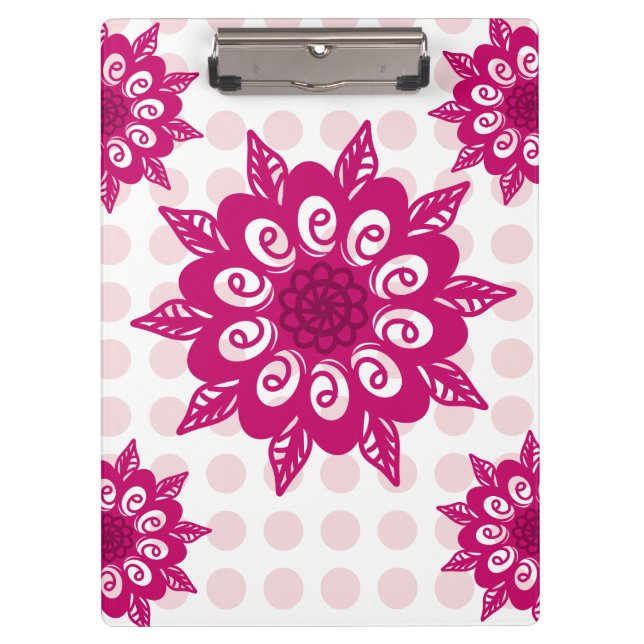 Colourful Abstract Kaleidoscope Flower Pattern Thr Clipboard (Front)