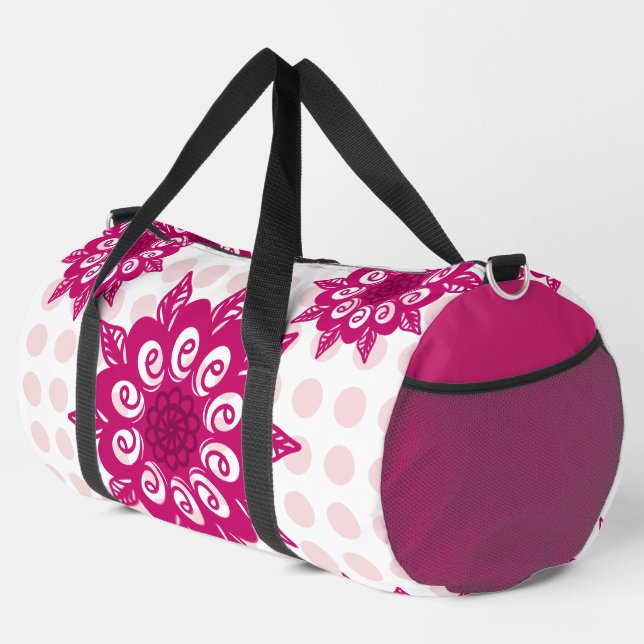Colourful Abstract Kaleidoscope Flower Pattern Thr Duffle Bag (Right Corner)