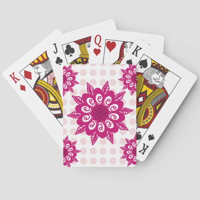 Colourful Abstract Kaleidoscope Flower Pattern Thr Playing Cards (Back)