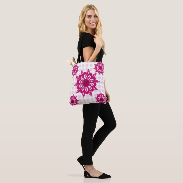 Colourful Abstract Kaleidoscope Flower Pattern Thr Tote Bag (On Model)