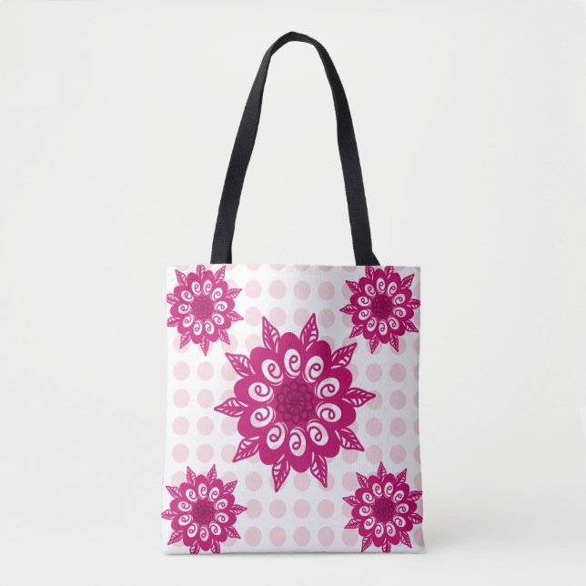 Colourful Abstract Kaleidoscope Flower Pattern Thr Tote Bag (Front)
