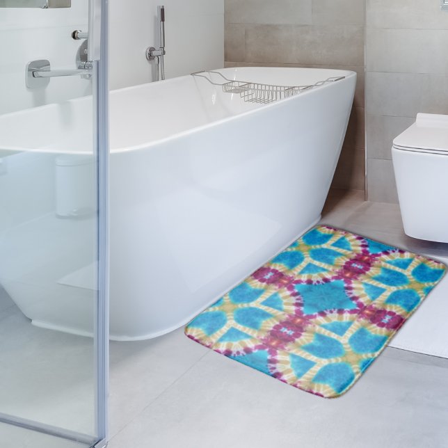 Colourful Abstract Kaleidoscope Tie Dye Pattern  Bath Mat (Creator Uploaded)