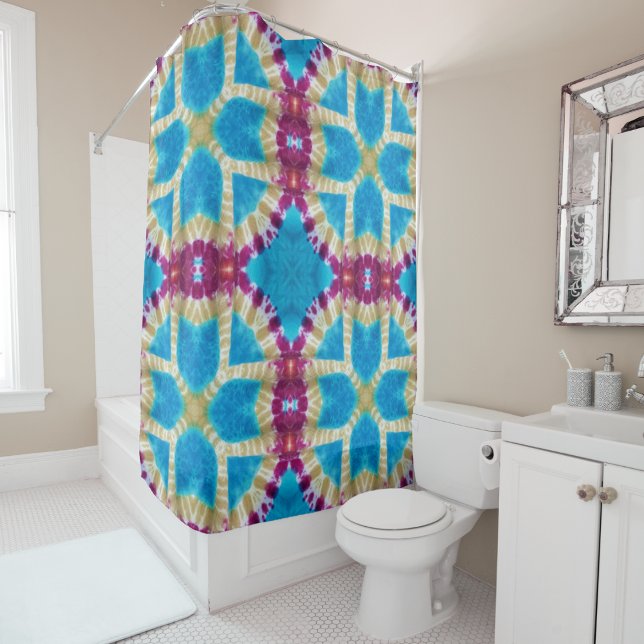 Colourful Abstract Kaleidoscope Tie Dye Pattern  Shower Curtain (Creator Uploaded)