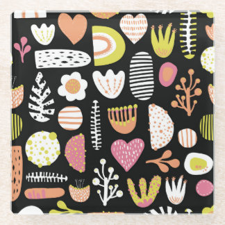 Colourful abstract kids seamless pattern. glass coaster