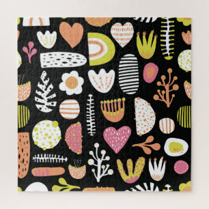 Colourful abstract kids seamless pattern. jigsaw puzzle