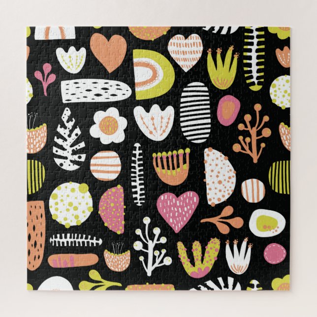 Colourful abstract kids seamless pattern. jigsaw puzzle (Vertical)