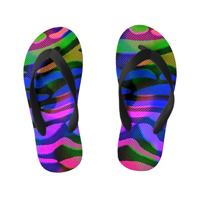 Colourful Abstract   Kid's Thongs (Footbed)