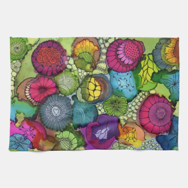 Colourful Abstract Kitchen Towel (Horizontal)