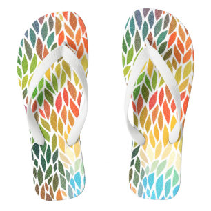 Colourful Abstract Leafs Pattern Thongs