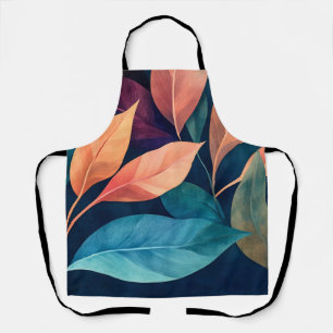 Colourful Abstract Leaves Apron