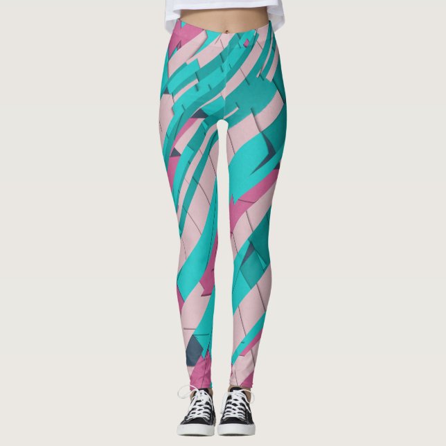 Colourful Abstract Leggings (Front)