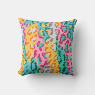 Colourful Abstract leopard animal skin background. Cushion