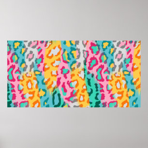 Colourful Abstract leopard animal skin background. Poster