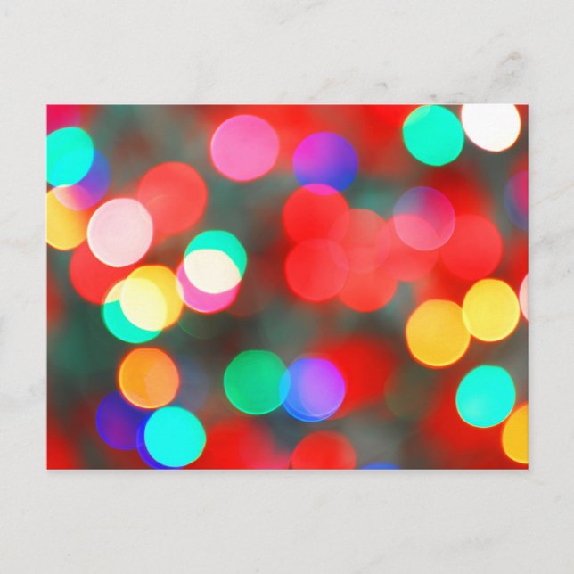 Colourful Abstract Lights Bokeh Postcard (Front)