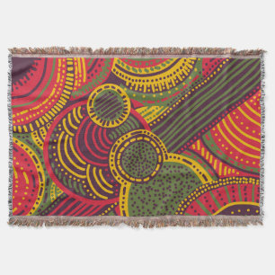 Colourful Abstract Lines Pink Purple Yellow Gree Throw Blanket