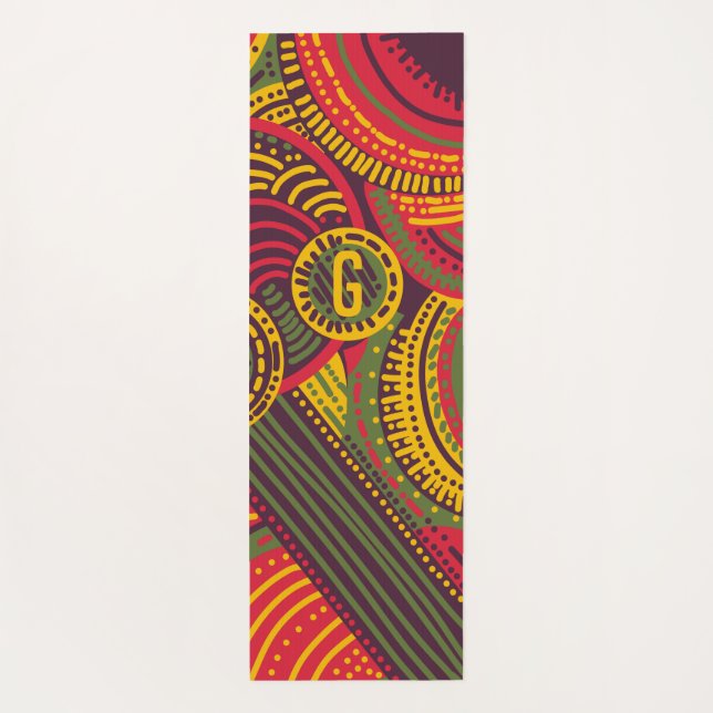 Colourful Abstract Lines | Pink Purple Yellow Gree Yoga Mat (Back)