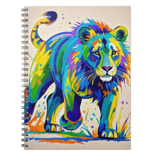 Colourful abstract Lion animal art design  Notebook