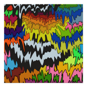 Colourful Abstract Liquid Drip Bold Stripe Modern Poster