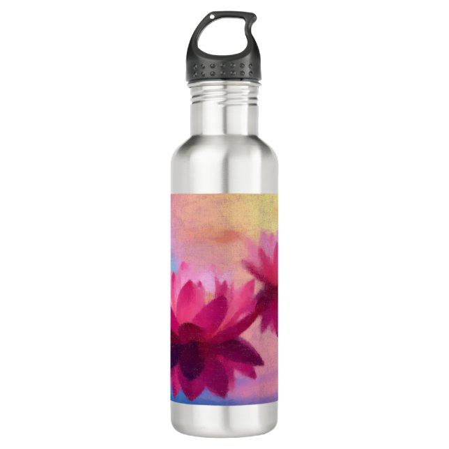 Colourful Abstract Lotus Flowers 710 Ml Water Bottle (Front)