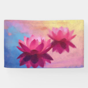 Colourful Abstract Lotus Flowers Banner