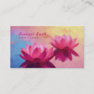 Colourful Abstract Lotus Flowers Business Card