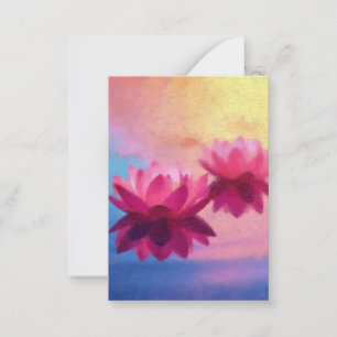 Colourful Abstract Lotus Flowers Card