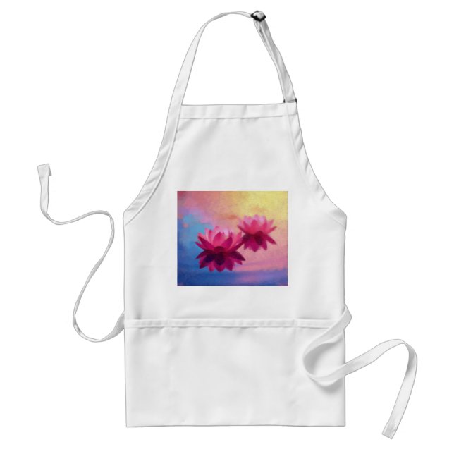 Colourful Abstract Lotus Flowers Standard Apron (Front)