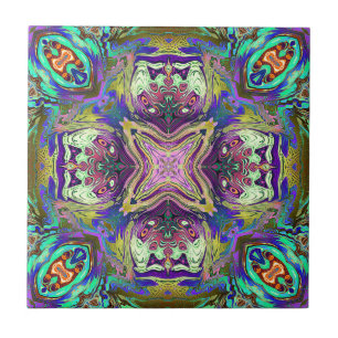 Colourful Abstract Mandala Tile