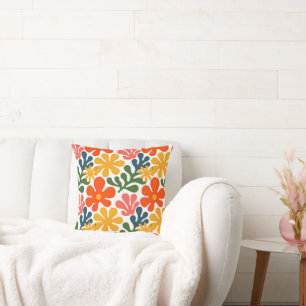 Colourful Abstract Matisse Floral Retro Art Cushion