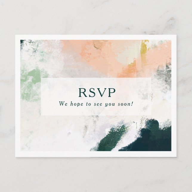 Colourful Abstract Menu Choice RSVP Card (Front)