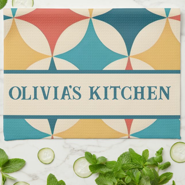 Colourful Abstract Mid Century Modern Pattern Tea Towel (Creator Uploaded)