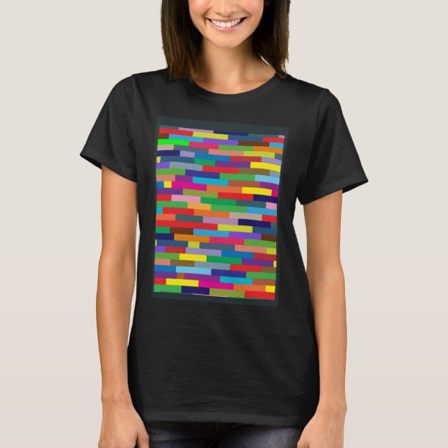 Colourful Abstract mini block bricks decor with Mo T-Shirt (Front)