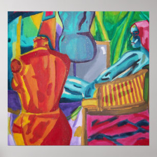 Colourful Abstract Model Poster