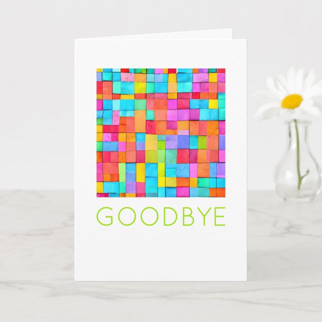 Colourful Abstract Modern Art GOODBYE Card (Small Plant)