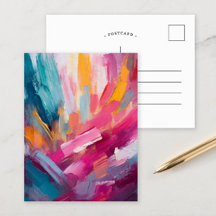 Colourful Abstract Modern Art Postcard