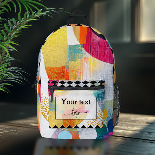 Colourful Abstract Modern Art Printed Backpack