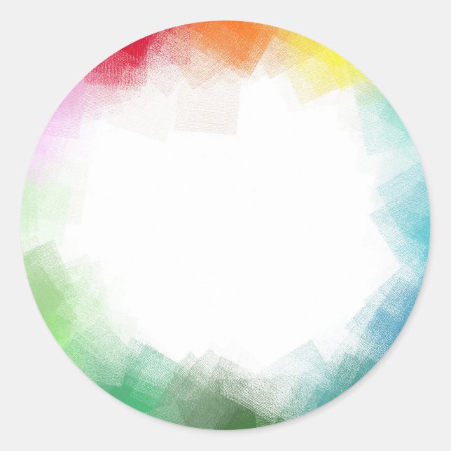 Colourful Abstract Modern Blank Template Custom Classic Round Sticker (Front)
