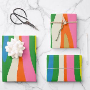 Colourful Abstract Modern Contemporary Retro  Wrapping Paper Sheet