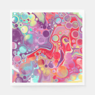 Colourful Abstract Modern Digital Art Napkin