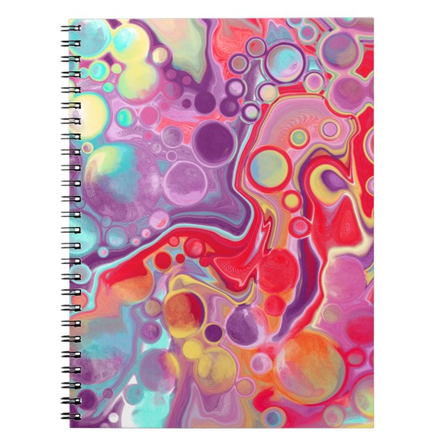 Colourful Abstract Modern Digital Art   Notebook (Front)