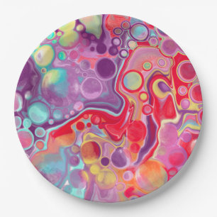 Colourful Abstract Modern Digital Art    Paper Plate