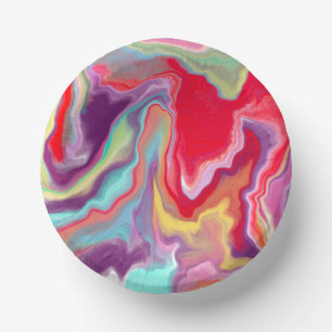 Colourful Abstract Modern Digital Art    Paper Plate