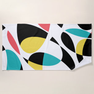 Colourful, abstract, modern, fun geometric pattern beach towel