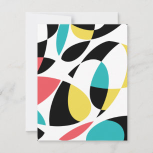 Colourful, abstract, modern, fun geometric pattern card