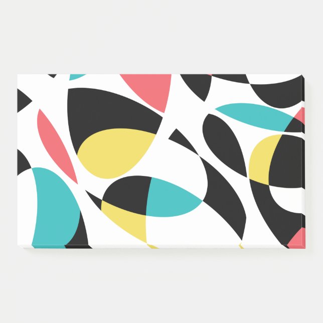 Colourful, abstract, modern, fun geometric pattern post-it notes (Front)